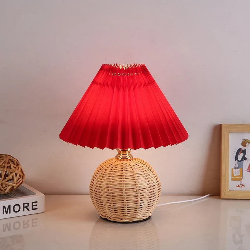 met rattanvoet en stoffen kap – USB-gevoed