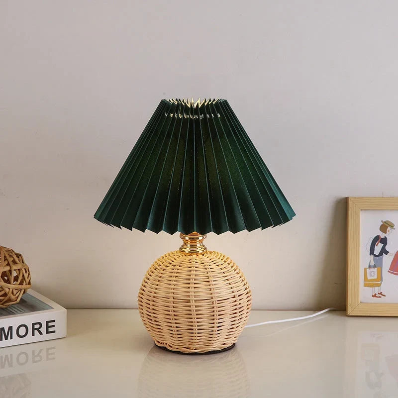 met rattanvoet en stoffen kap – USB-gevoed
