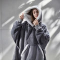 Deken hoodie met sherpa fleece – oversized en warm