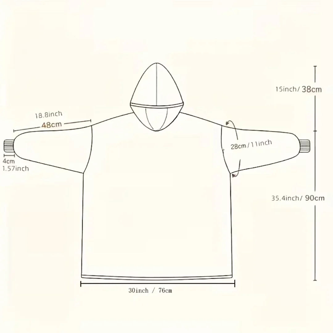 Deken hoodie met sherpa fleece – oversized en warm