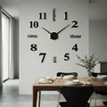 Oversized wandklok met 3D-cijfers – minimalistisch en modern