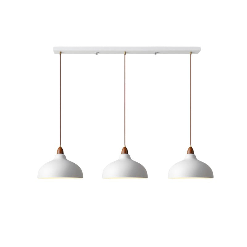 Hanglamp hout en metaal met gebogen kap – scandinavisch design