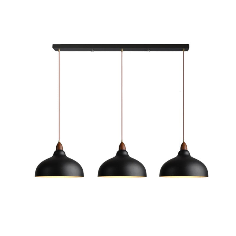 Hanglamp hout en metaal met gebogen kap – scandinavisch design