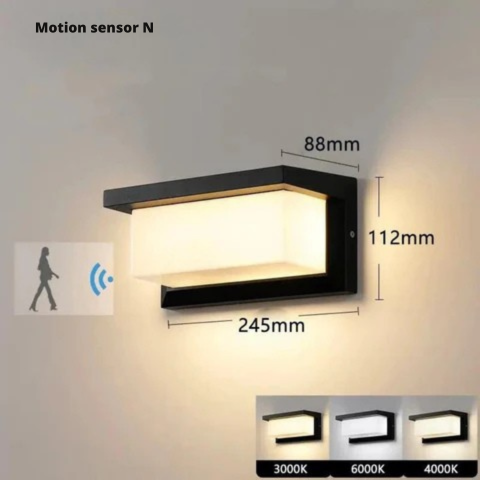 LED buitenwandlamp met bewegingssensor – weerbestendig