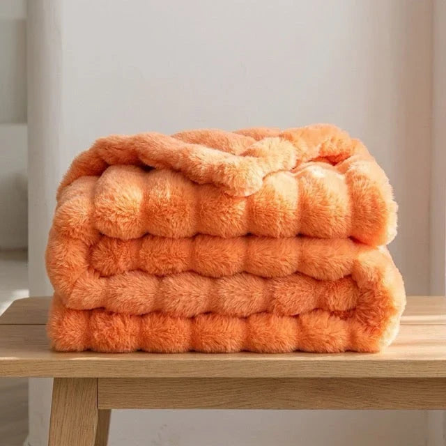 Kunstbont knuffeldeken in konijnenbontlook – zacht en warm