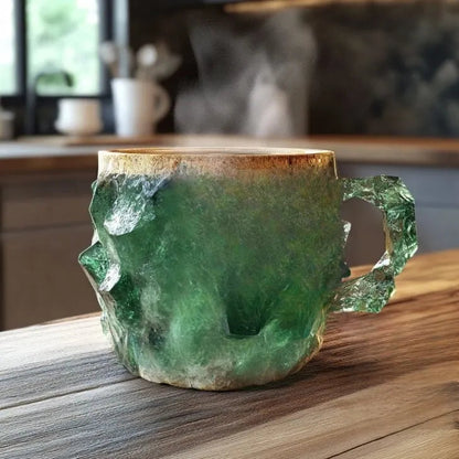 Handgemaakte Koffiekop van Mineraalsteen – Jaspis, Onyx of Kwarts