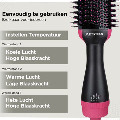 2-in-1 Föhnborstel met Ionentechnologie voor Glad en Glanzend Haar