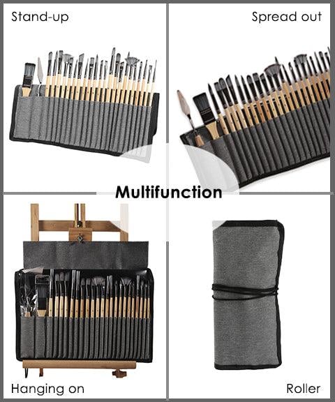 Professionele Penselenset 24 Stuks met Paletmes – Acryl, Aquarel & Olieverf