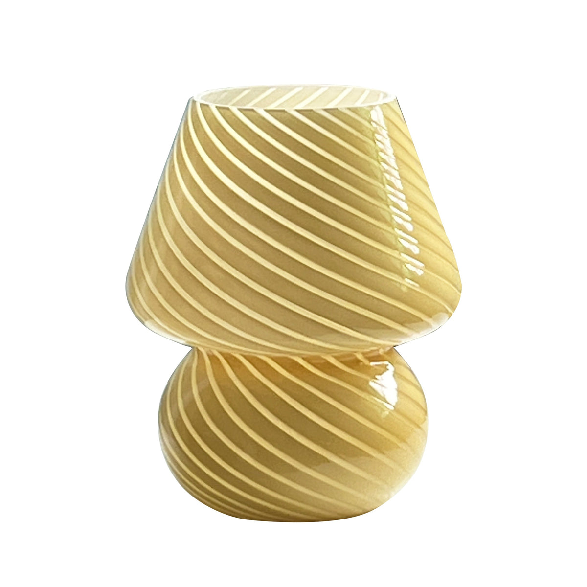 Glazen paddenstoellamp met retro design en dimfunctie