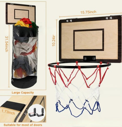 Basketbal Wasmand voor aan de Deur of Muur – Speels & Ruimtebesparend