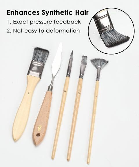 Professionele Penselenset 24 Stuks met Paletmes – Acryl, Aquarel & Olieverf