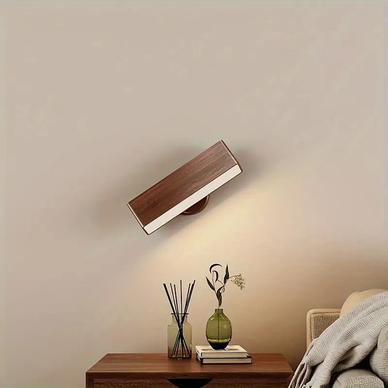 Draadloze wandlamp met houtfinish – oplaadbaar en dimbaar