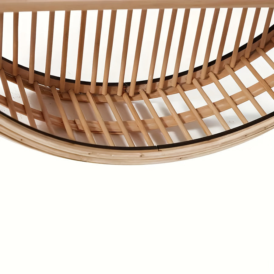 Rond bamboe wandrek handgemaakt – natuurlijke wanddecoratie