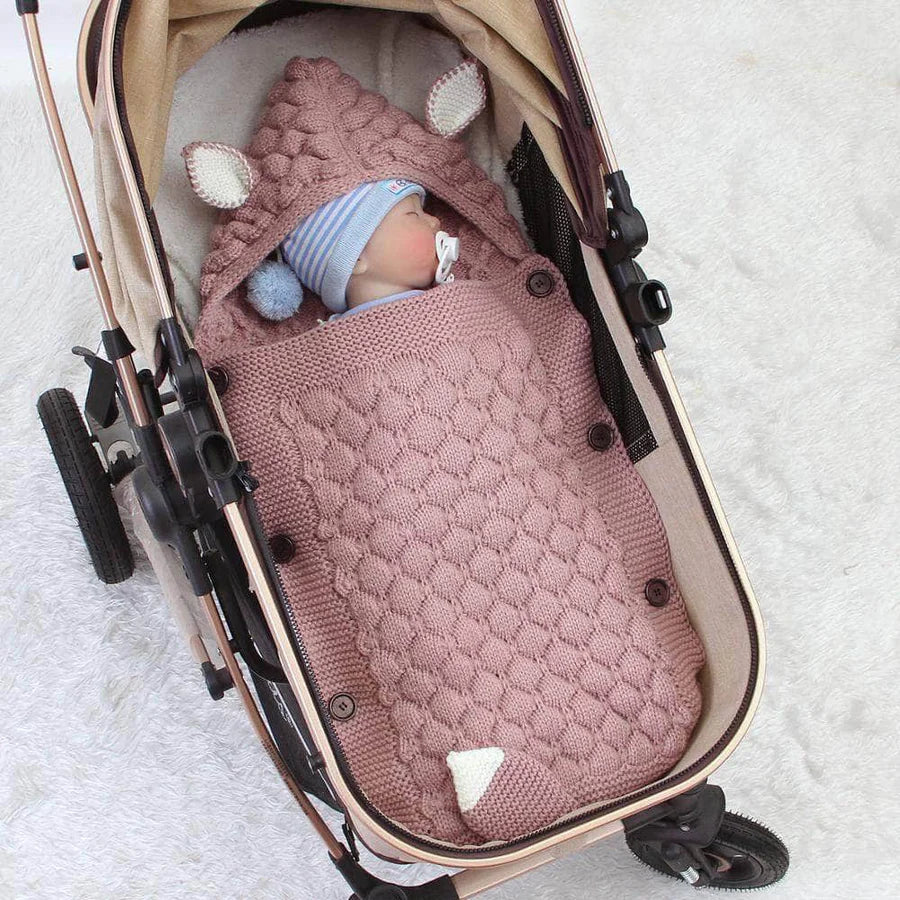 Gebreide Babyslaapzak met Oortjes voor Pasgeborenen – Jaarrond Comfort