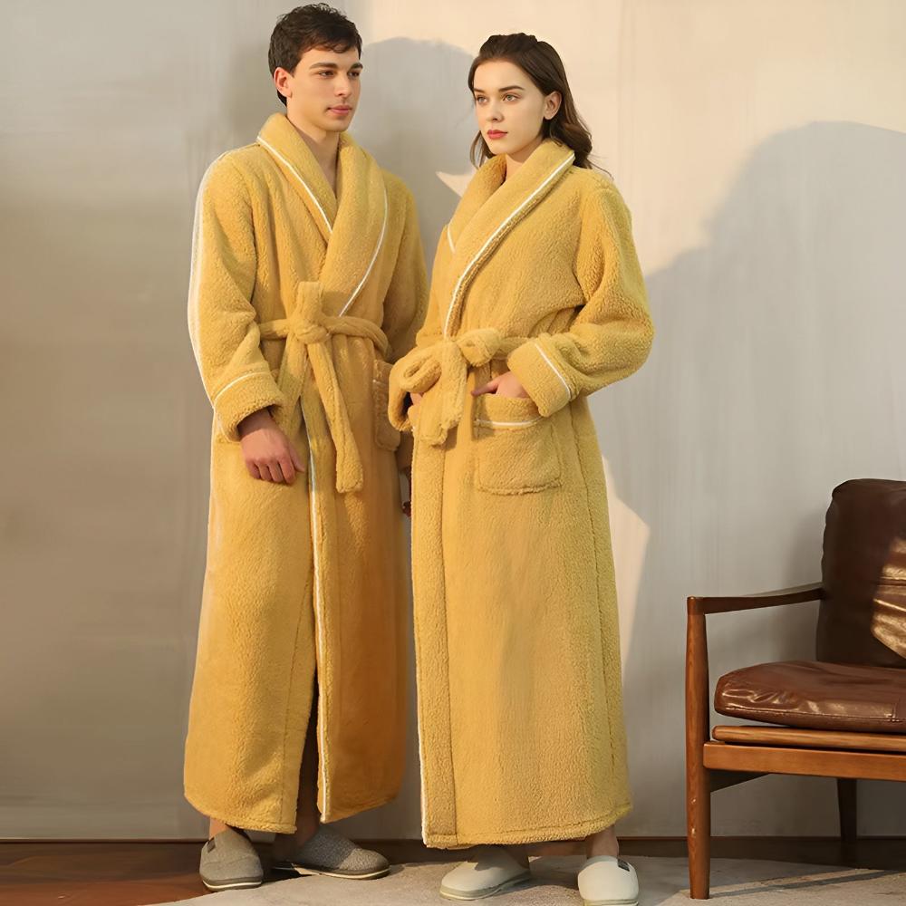 Lange badjas met sjaalkraag – warm en comfortabel voor dames en heren