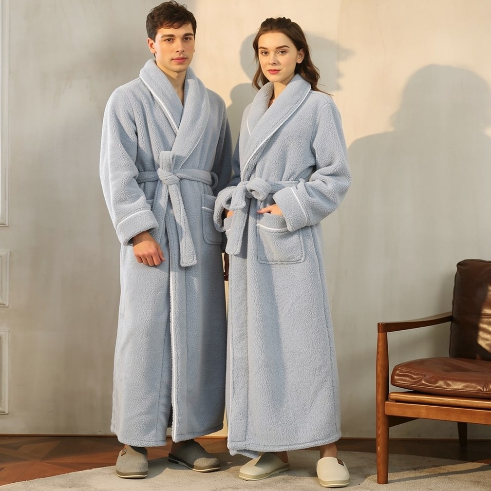 Lange badjas met sjaalkraag – warm en comfortabel voor dames en heren