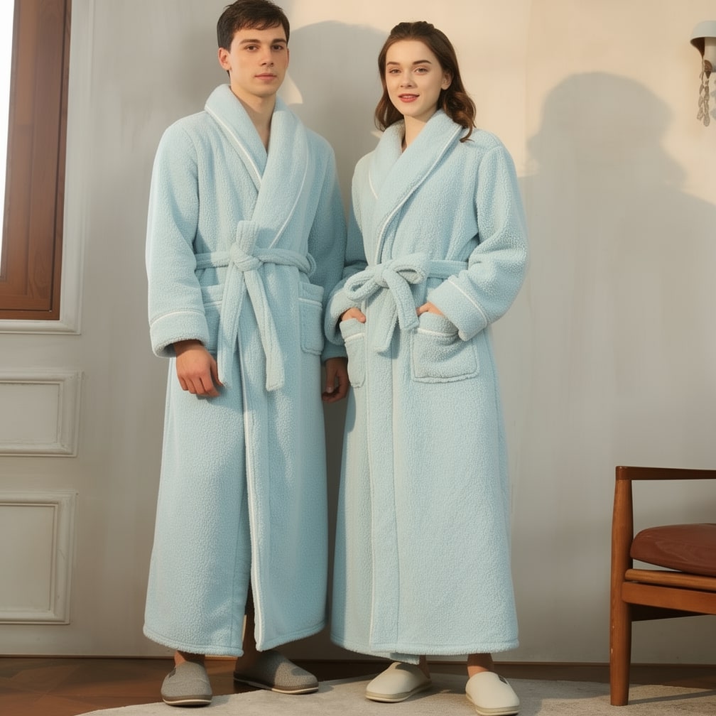 Lange badjas met sjaalkraag – warm en comfortabel voor dames en heren