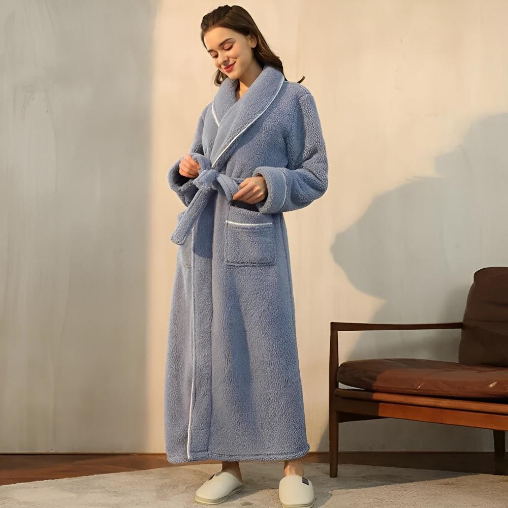 Lange badjas met sjaalkraag – warm en comfortabel voor dames en heren