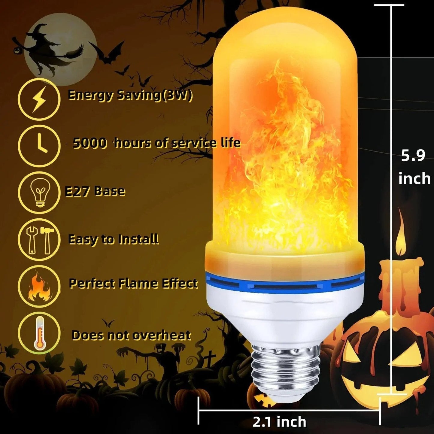 LED Vlamlamp met Realistisch Vlameffect – Sfeerverlichting voor Binnen