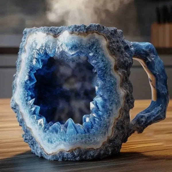 Handgemaakte Koffiekop van Mineraalsteen – Jaspis, Onyx of Kwarts