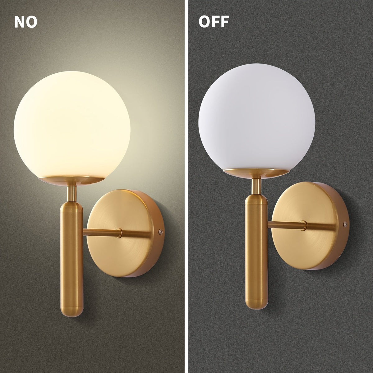 Glazen wandlamp met bolvorm voor een elegante sfeer