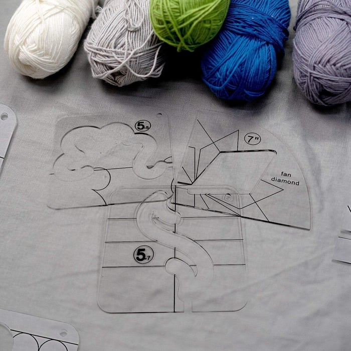 Acryl Quiltsjablonen Set – 12-Delige Patchwork Sjablonen voor Quilting