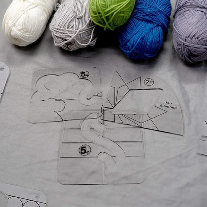 Acryl Quiltsjablonen Set – 12-Delige Patchwork Sjablonen voor Quilting