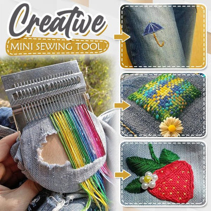 Mini Weefgereedschap voor Textielherstel – Hout en Roestvrij Staal