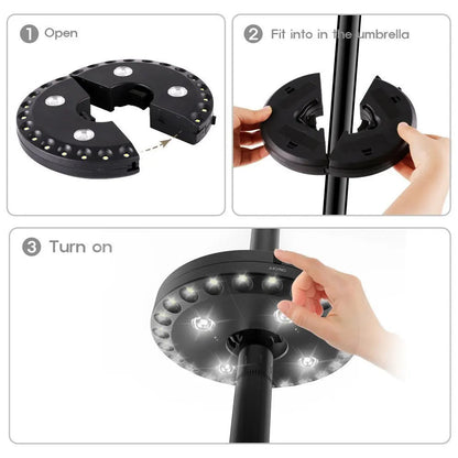 Draadloze LED Buitenlamp met Klem voor Parasol en Terras
