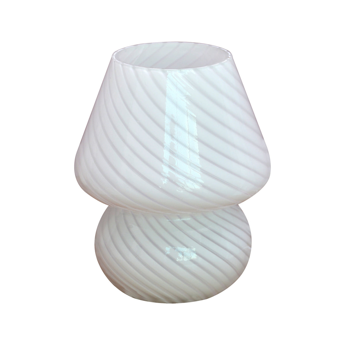 Glazen paddenstoellamp met retro design en dimfunctie