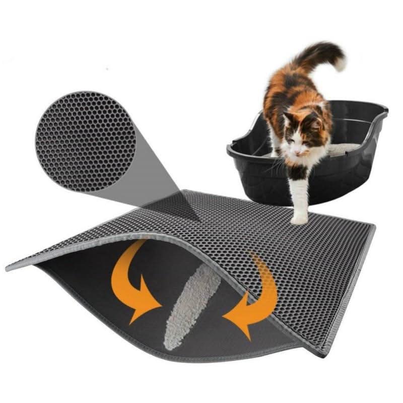 Kattenbakvloermat met waterdichte onderkant – minder strooisel