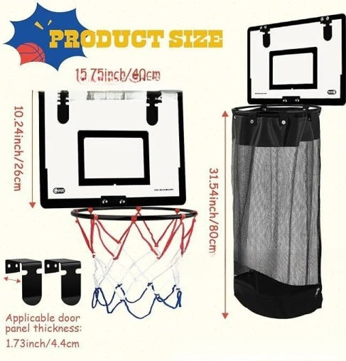 Basketbal Wasmand voor aan de Deur of Muur – Speels & Ruimtebesparend