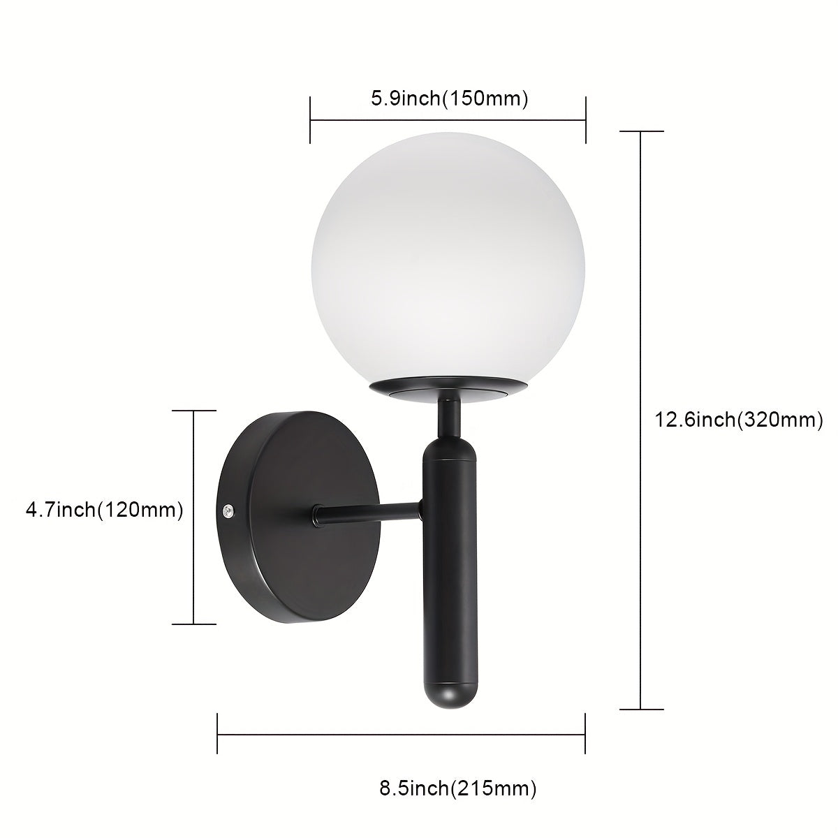 Glazen wandlamp met bolvorm voor een elegante sfeer