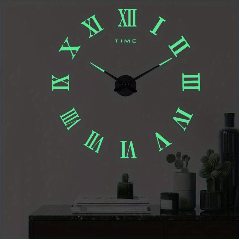 Grote wandklok met Romeinse cijfers – minimalistisch vintage design