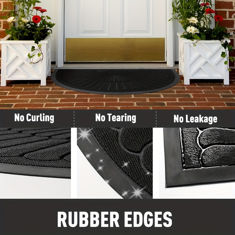 Rubberen deurmat halfrond – antislip voor binnen en buiten