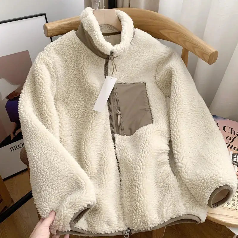 Dames sherpa jack met rits – warm en stijlvol voor koele dagen