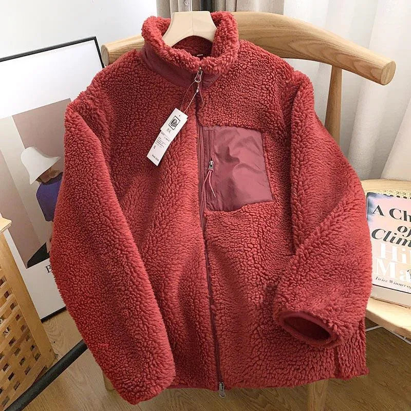 Dames sherpa jack met rits – warm en stijlvol voor koele dagen