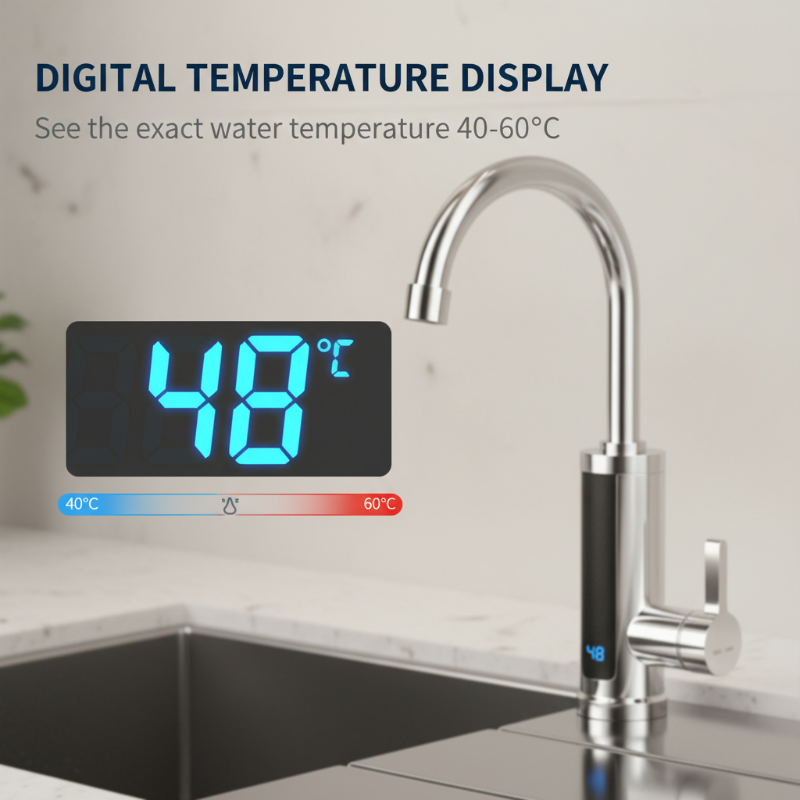 Keukenkraan met direct kokend water en LED-temperatuurweergave