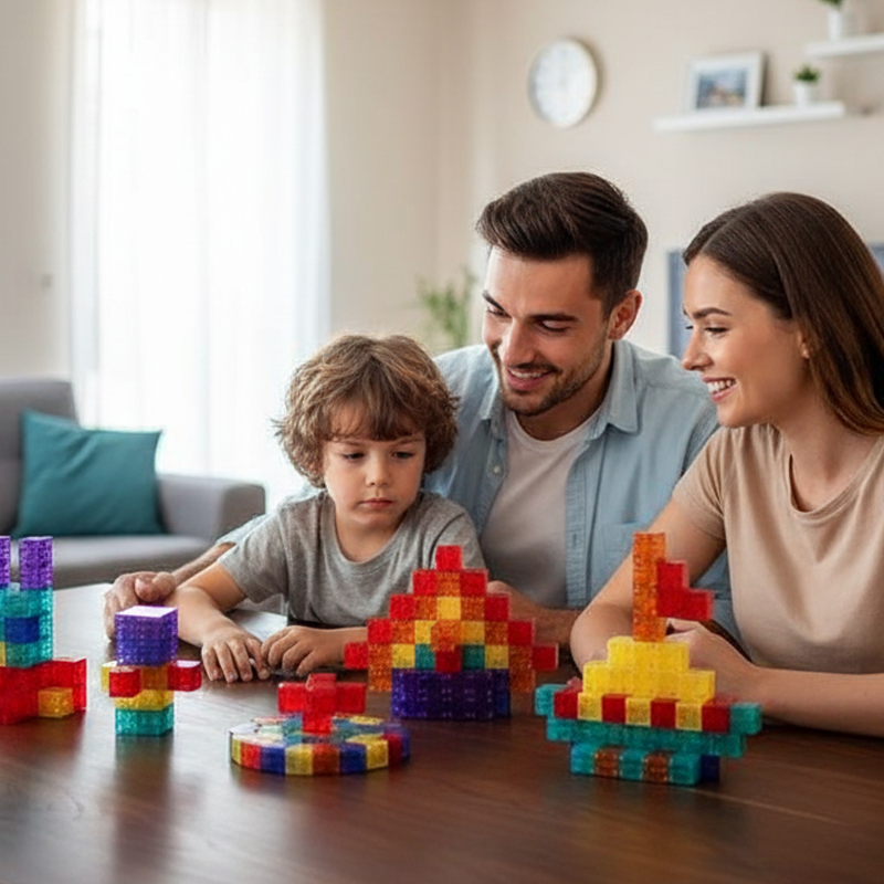 Magnetisch Constructiespeelgoed met Transparante Bouwstenen voor Kinderen