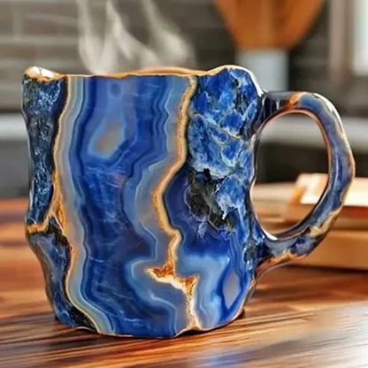 Handgemaakte Koffiekop van Mineraalsteen – Jaspis, Onyx of Kwarts