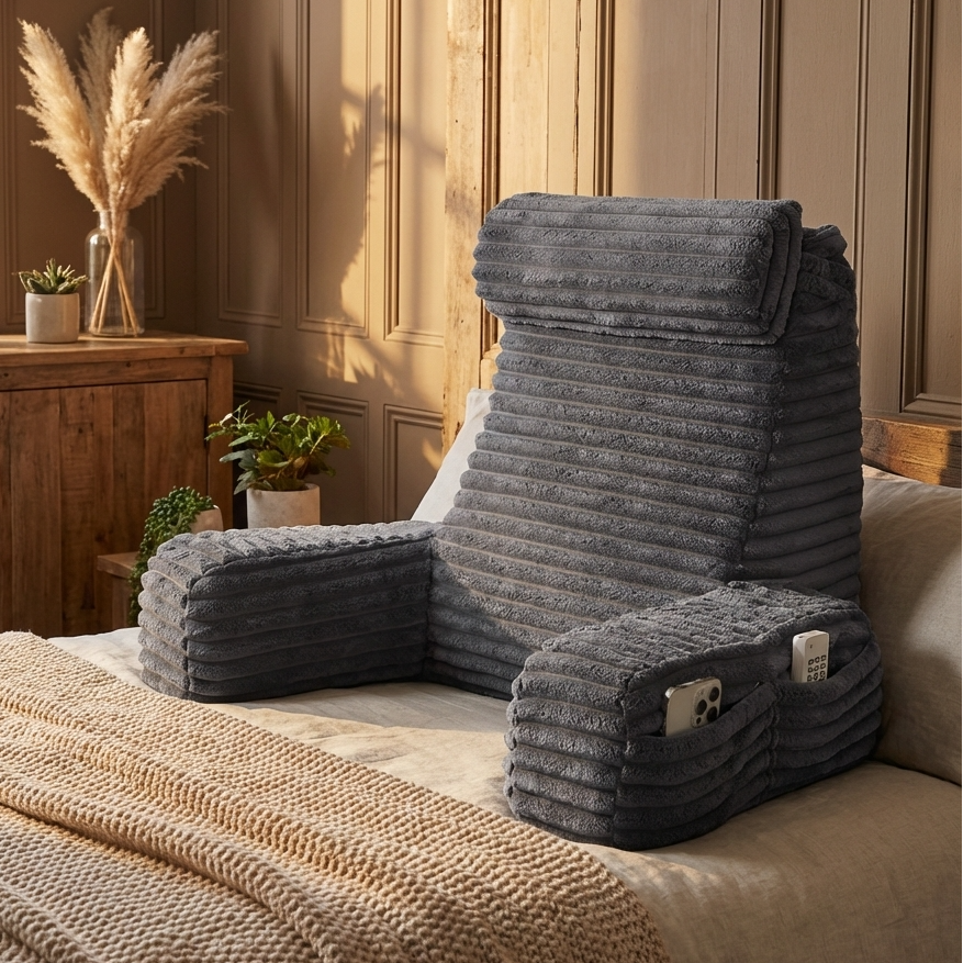 Rugsteunkussen met armleuningen en verstelbare hoofdsteun