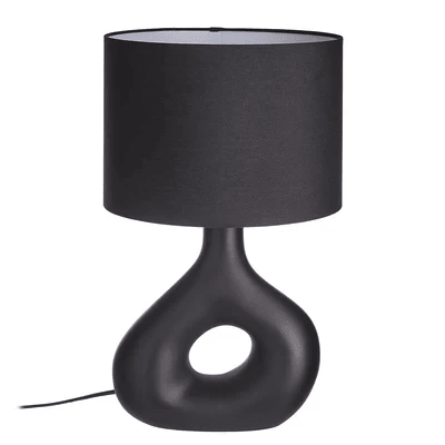 Tafellamp met keramische voet en stoffen kap – Industrieel Design