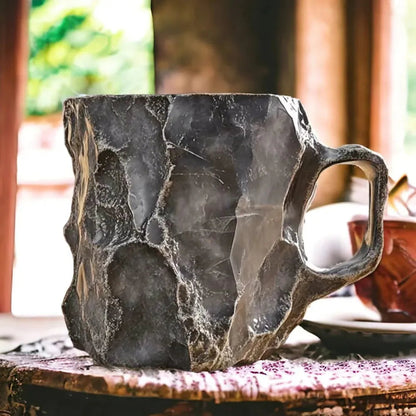 Handgemaakte Koffiekop van Mineraalsteen – Jaspis, Onyx of Kwarts
