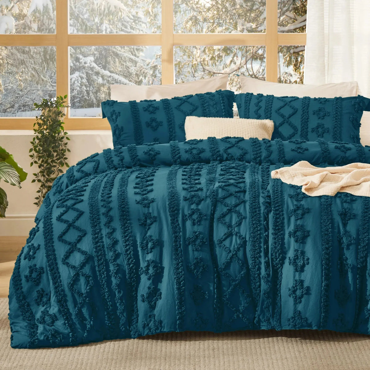Getuft Boho Beddengoed Set – zachte deken voor elk seizoen