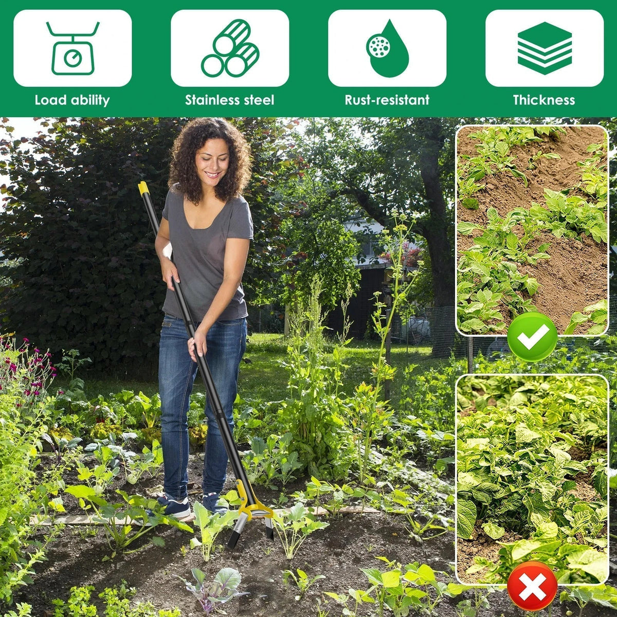 Ergonomische Tuinhak met Lange Steel – Onkruid Wieden Zonder Bukken