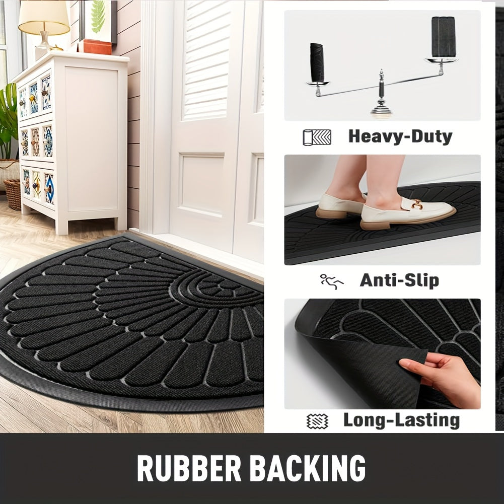 Rubberen deurmat halfrond – antislip voor binnen en buiten