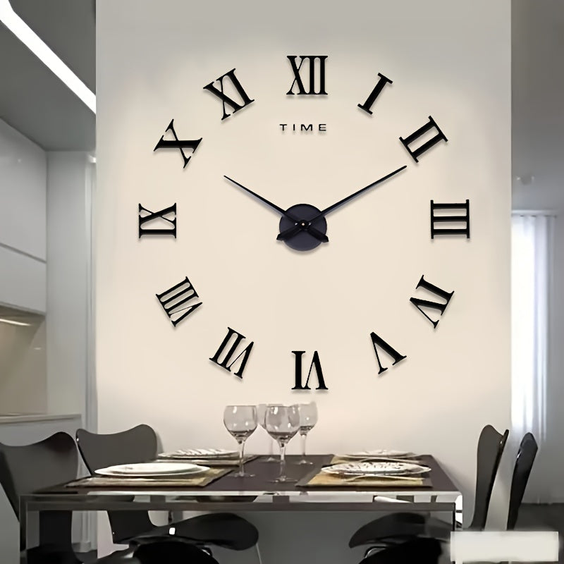 Grote wandklok met Romeinse cijfers – minimalistisch vintage design