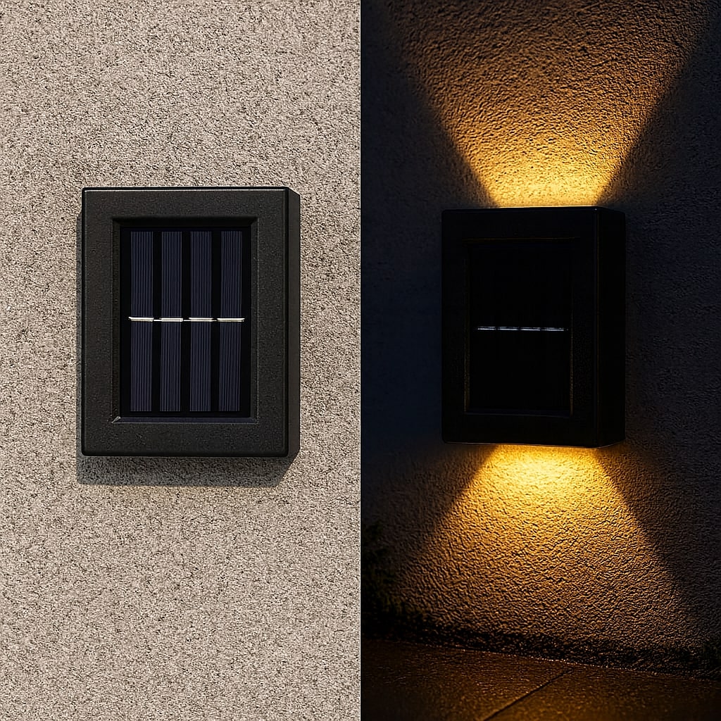 Zonne-energie LED Wandlamp voor Buiten – IP65 Weerbestendig