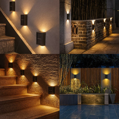 Zonne-energie LED Wandlamp voor Buiten – IP65 Weerbestendig