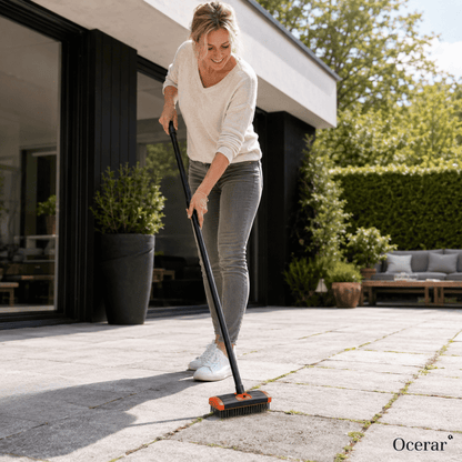 3-in-1 Voegenborstel met Verstelbare Steel voor Terras, Oprit en Stoep